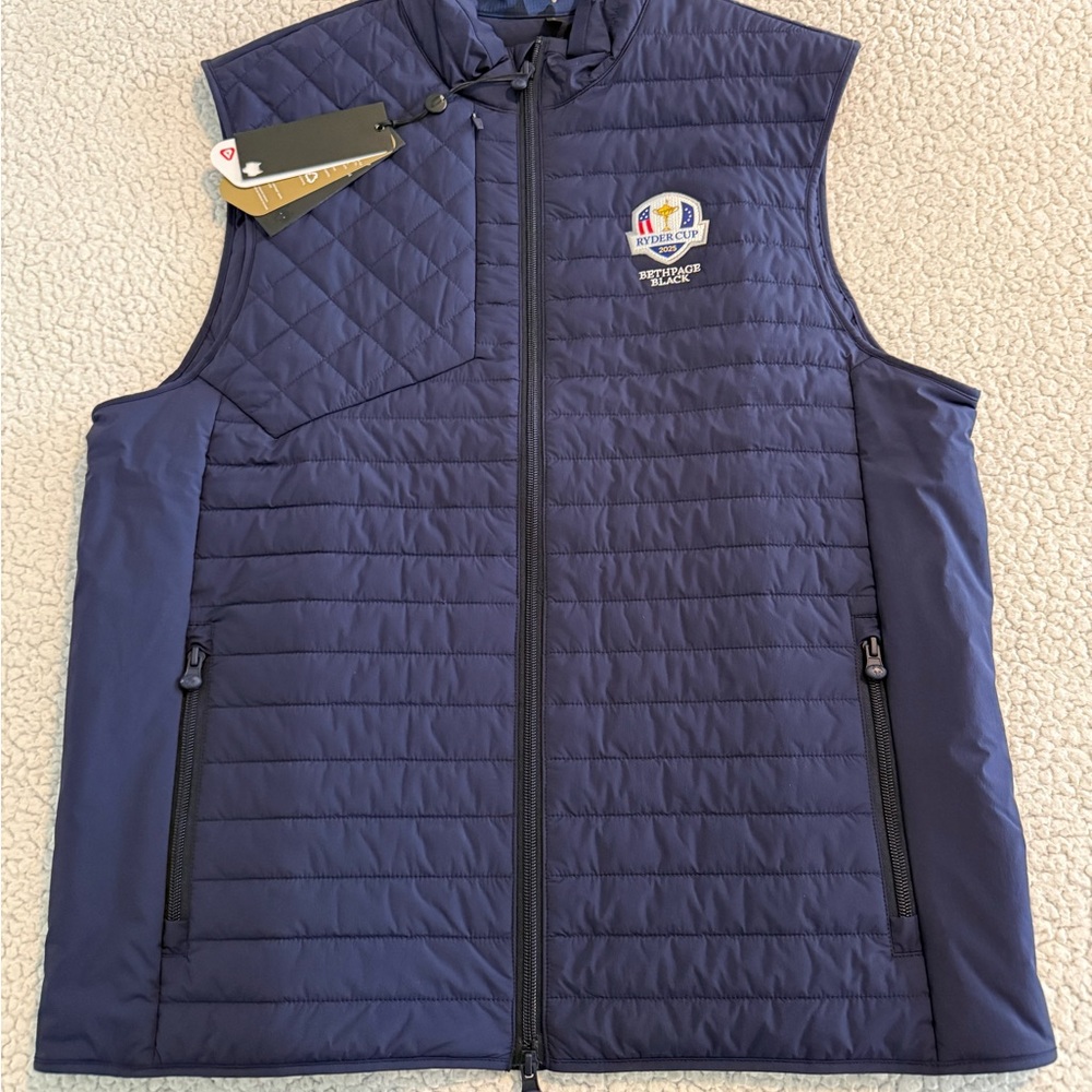 Men's Greyson Navy Blue Quilted Vest - Ryder Cup 2025 Bethpage Black
